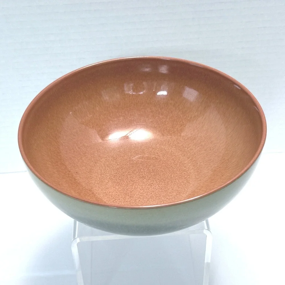 Denby DUETS Stoneware Sage Green and Paprika Cereal Bowl 6.5 Inch Diameter